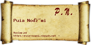 Puia Noémi névjegykártya